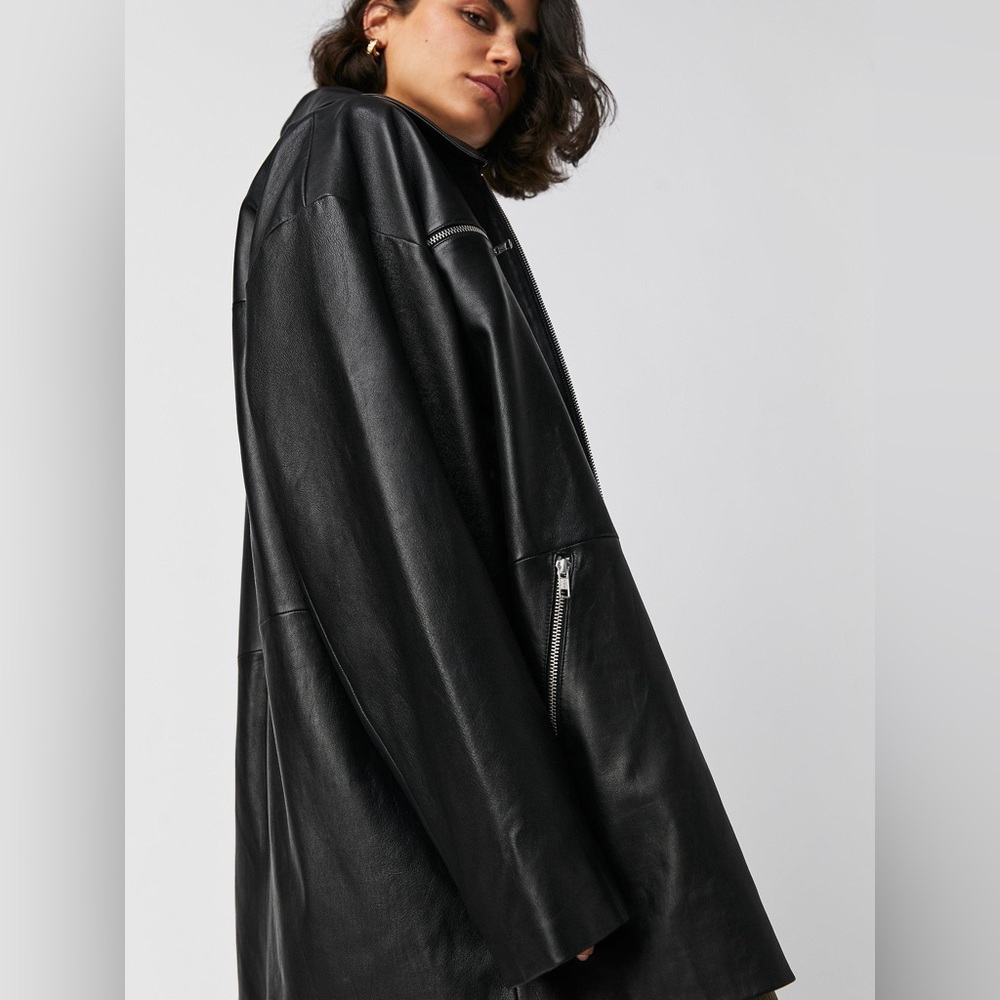 Free People Black Leather Jacket